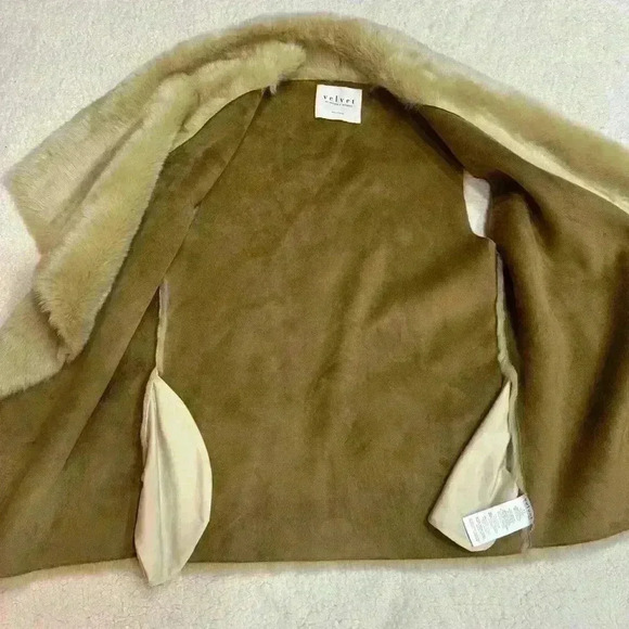 Velvet By Graham Spencer Faux Fur Vest Faux Suede Size XS Pockets - Picture 4 of 7